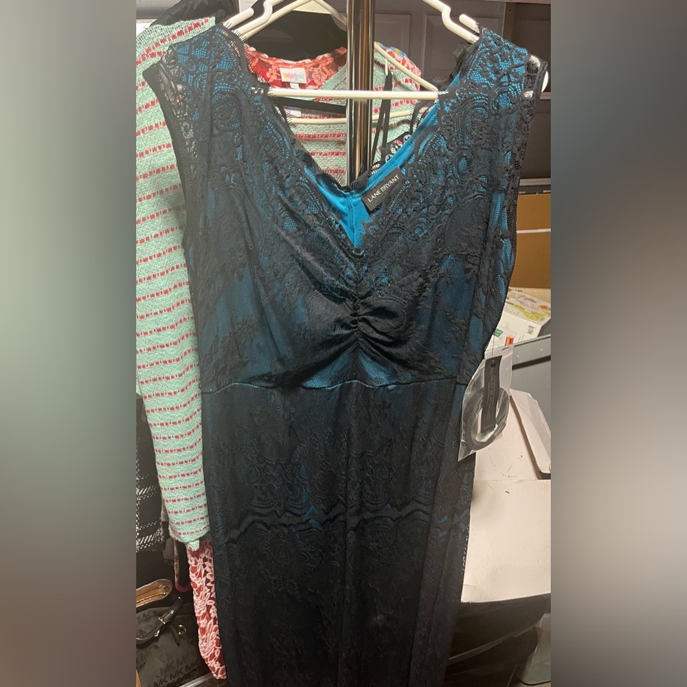 Lane Bryant Black Lace Midi Dress